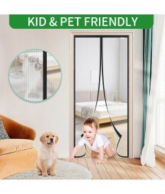 Moskitiera Magnetyczna 85x240 cm na Drzwi Balkonowe Bez Wiercenia Czarna