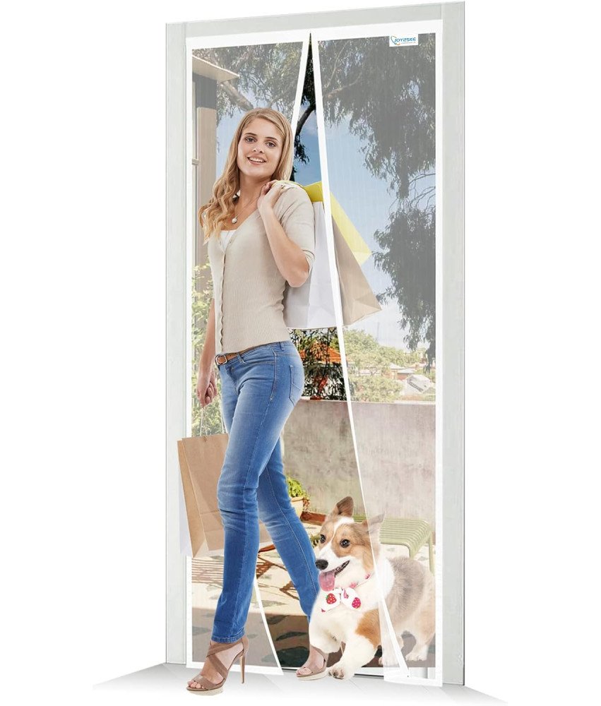 Moskitiera Magnetyczna na Drzwi Balkonowe Tarasowe Biała 180x220 cm