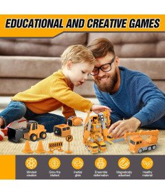 RoserRose Magnetyczny Robot Budowlany 8w1 Pojazdy DIY 35 Elementów Zabawka