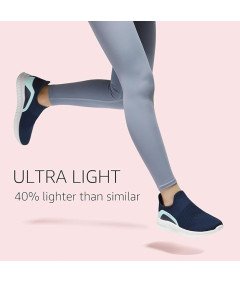 STQ Damskie Buty Sportowe Wsuwane z Siateczki bez Sznurówek Granatowe 40 EU