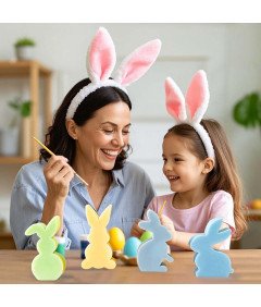 Silikonowe Formy do Świec Odlewów Diy Rękodzieło Zające Wielkanocne 4 Wzory