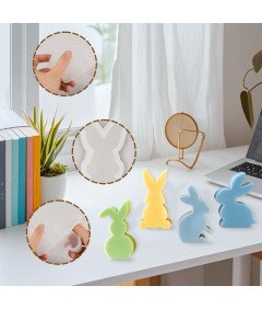 Silikonowe Formy do Świec Odlewów Diy Rękodzieło Zające Wielkanocne 4 Wzory