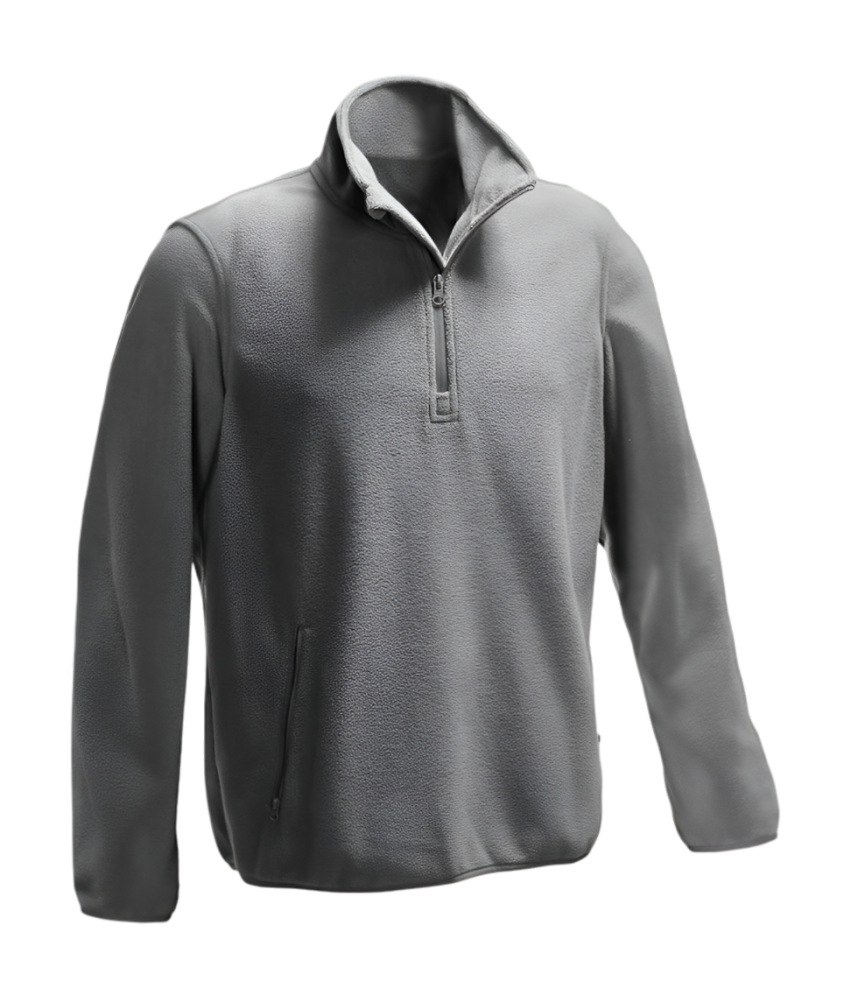 Męska Bluza Polarowa Zamek 3/4 Ciepły Polar Sportowa Robocza Szara S