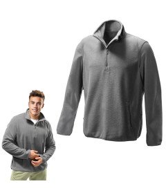 Męska Bluza Polarowa Zamek 3/4 Ciepły Polar Sportowa Robocza Szara S