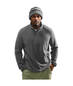 Męska Bluza Polarowa Zamek 3/4 Ciepły Polar Sportowa Robocza Szara S
