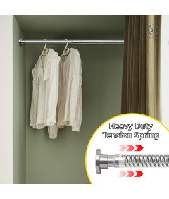 Karnisz Drążek Teleskopowy Regulowany 76-210 cm 6 Elementów Srebrny