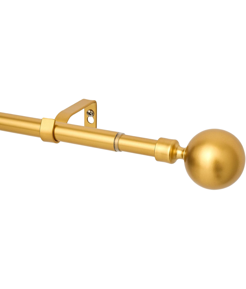 Karnisz Drążek Pojedynczy Regulowany Rozkładany 76-200 cm Metalowy Złoty