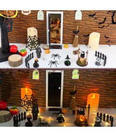 Akcesoria Dekoracje Halloween Miniaturowe Figurki Szkielet Zestaw 24 szt