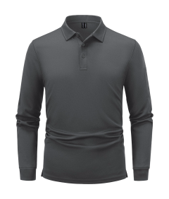 Męska Koszulka Polo Długi Rękaw do Golfa Taktyczna Stylowa Szara 3XL