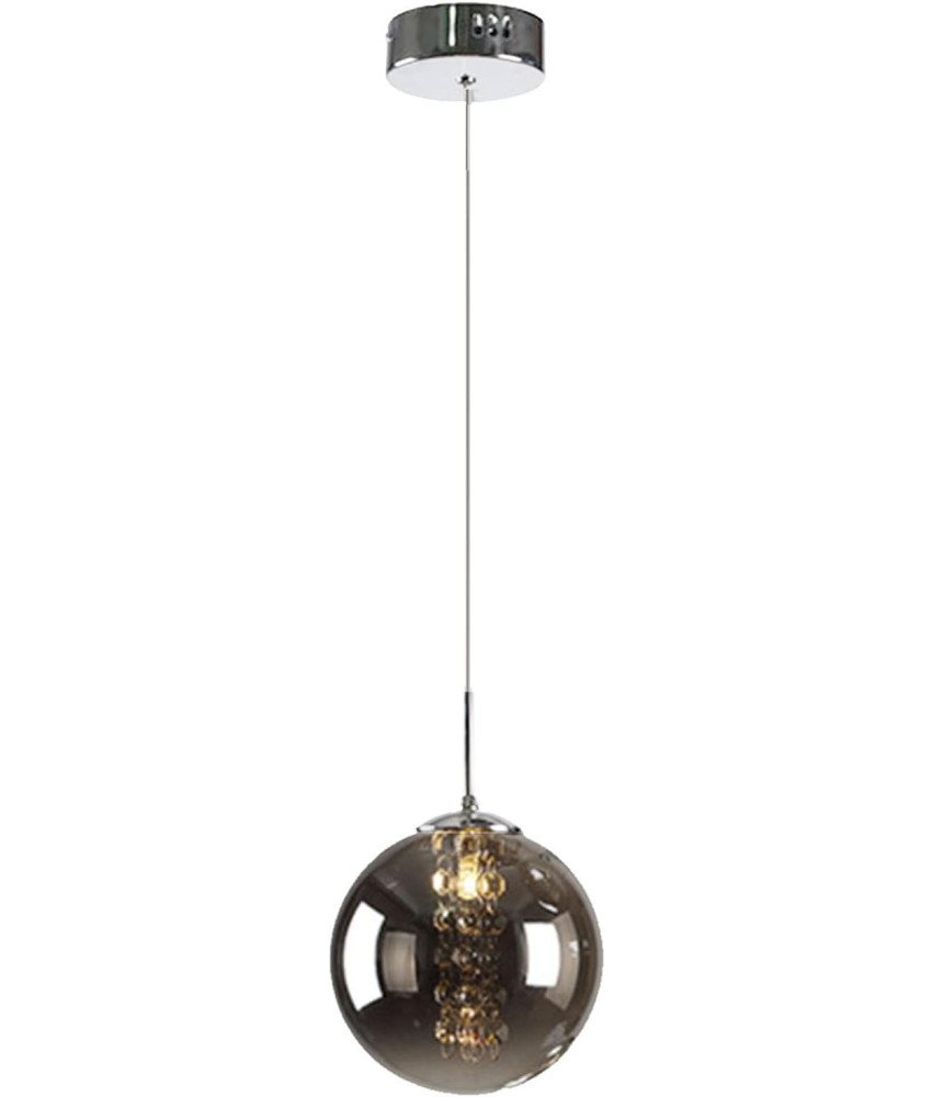 Euone Lampa wisząca szklana kula z kryształowymi frędzlami