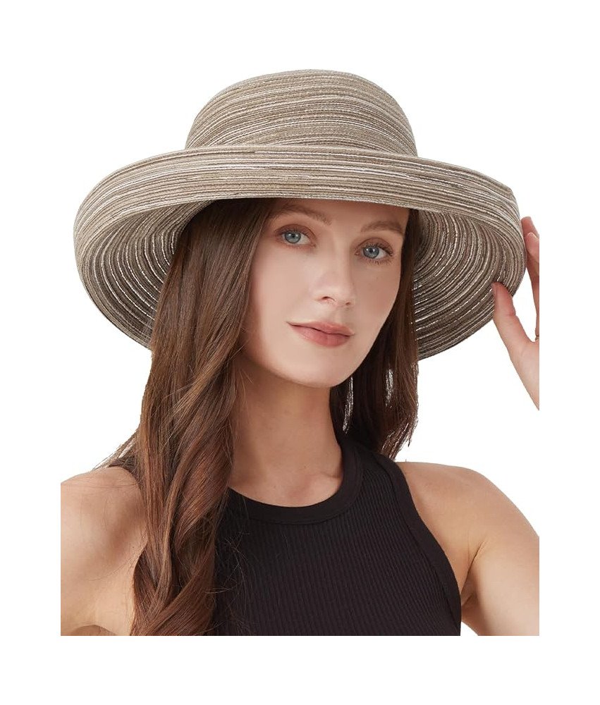 Zylioo Kapelusz Przeciwsłoneczny dla Kobiet Podróżny na Plażę Beżowy 62 cm