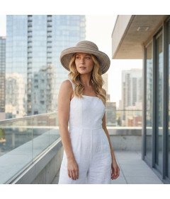 Zylioo Kapelusz Przeciwsłoneczny dla Kobiet Podróżny na Plażę Beżowy 63 cm