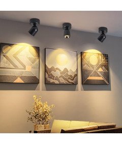 Reflektor Sufitowy LED Obrotowy Lampa Sufitowa Kinkiet Oświetlenie Czarny