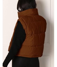 Cicy Bell Damska Kurtka Puchowa z Odpinanymi Rękawami Brązowa M