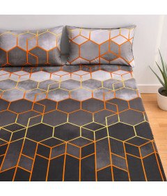 Prześcieradło z Gumką Mikrofibra Geometryczne Brązowe 90 x 200 cm