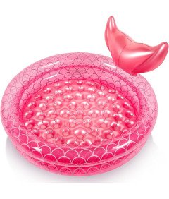 Dmuchany Basen Brodzik Dziecięcy Ogrodowy PCV Różowy Motyw Syrenki Ø 90 cm