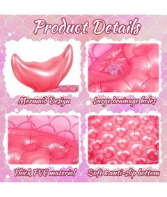 Dmuchany Basen Brodzik Dziecięcy Ogrodowy PCV Różowy Motyw Syrenki Ø 90 cm