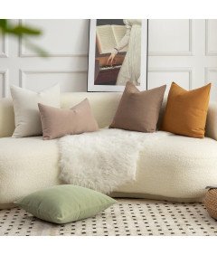 Zestaw 2 Poszewek na Poduszki 60x60cm Oliwkowo Zielona Tkanina