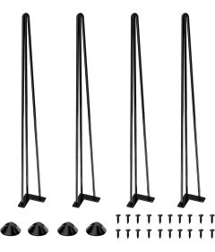 Nogi Stołowe Nóżki od Stołu Metalowe z Ochraniaczami Podłogi 86 cm 4 Sztuki