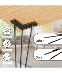 Nogi Stołowe Nóżki od Stołu Metalowe z Ochraniaczami Podłogi 51 cm 4 Sztuki