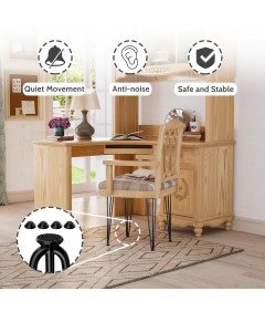 Nogi Stołowe Nóżki od Stołu Metalowe z Ochraniaczami Podłogi 51 cm 4 Sztuki