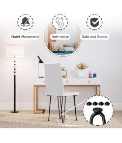 Nogi Stołowe Nóżki od Stołu Metalowe z Ochraniaczami Podłogi 51 cm 4 Sztuki