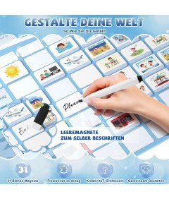 Tablica Magnetyczna Dla Dzieci Tygodniowy Planer z 216 Magnesami