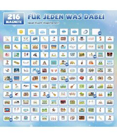 Tablica Magnetyczna Dla Dzieci Tygodniowy Planer z 216 Magnesami