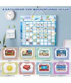 Tablica Magnetyczna Dla Dzieci Tygodniowy Planer z 216 Magnesami