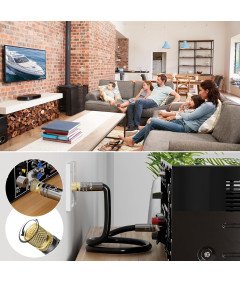 Kabel Antenowy 70m Satelitarny HDTV DVB-T2 DVB-C DVB-S Pozłacane 2 Złącza F