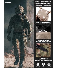 Bluza Taktyczna Męska Wojskowa Odzież Ochronna z Kieszeniami Brązowa S