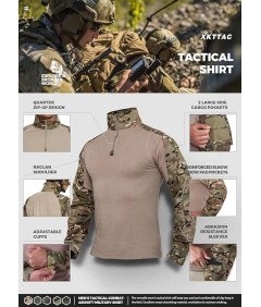 Bluza Taktyczna Męska Wojskowa Odzież Ochronna z Kieszeniami Brązowa S