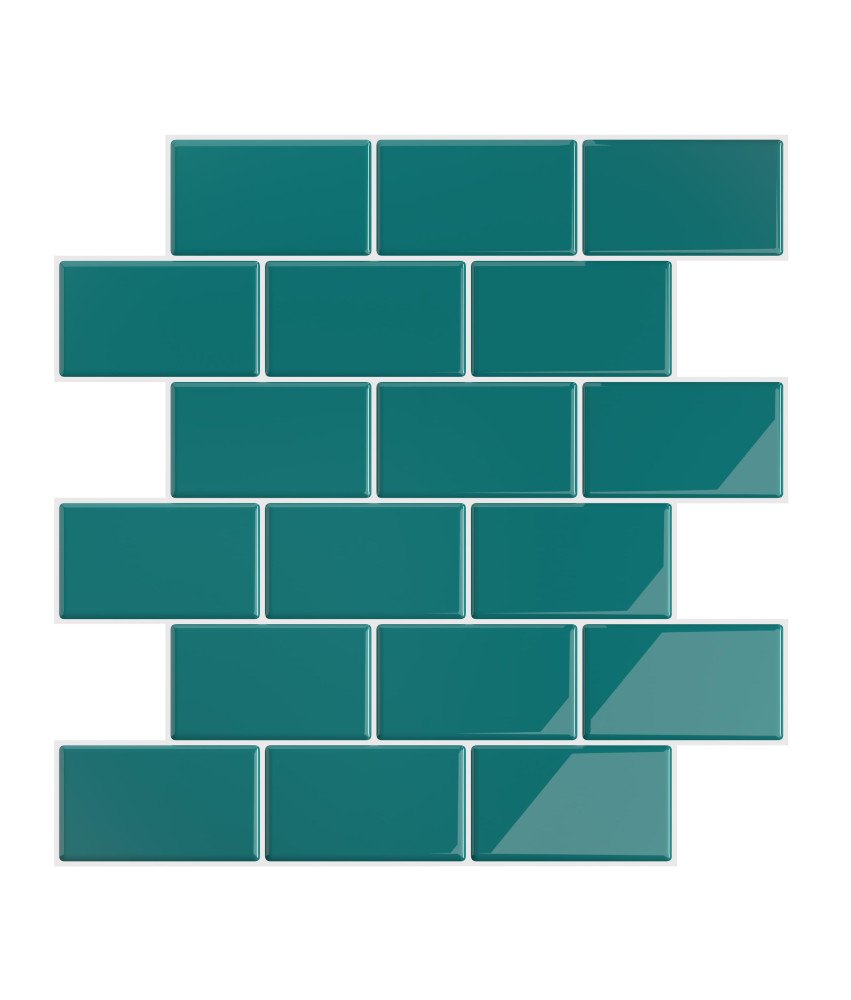 Naklejki na Płytki 12 szt Turkusowe Samoprzylepne Wodoodporne 30,5 x 30,5cm