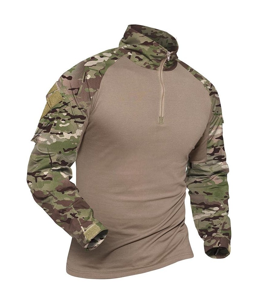 Bluza Taktyczna Męska Wojskowa Odzież Ochronna z Kieszeniami Brązowa S