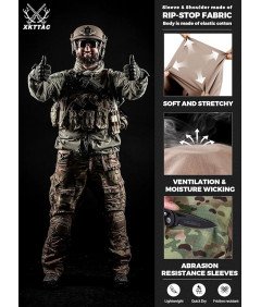 Bluza Taktyczna Męska Wojskowa Odzież Ochronna z Kieszeniami Brązowa S