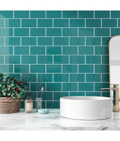 Naklejki na Płytki 12 szt Turkusowe Samoprzylepne Wodoodporne 30,5 x 30,5cm