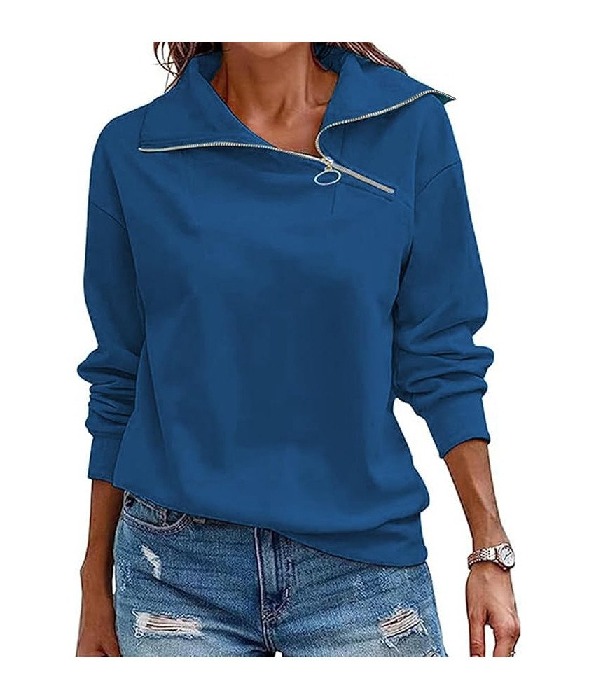 Damska Bluza z Zamkiem Błyskawicznym z Długim Rękawem XS Granatowy
