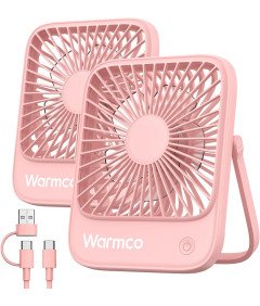 Zestaw 2 Wentylatorów Biurkowych USB-C Cicha Praca 3 Prędkości