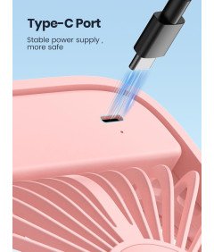 Zestaw 2 Wentylatorów Biurkowych USB-C Cicha Praca 3 Prędkości