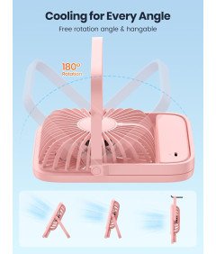 Zestaw 2 Wentylatorów Biurkowych USB-C Cicha Praca 3 Prędkości