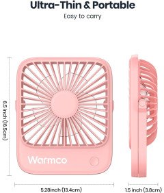 Zestaw 2 Wentylatorów Biurkowych USB-C Cicha Praca 3 Prędkości