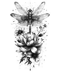 Zestaw 6 Arkuszy Tymczasowych Tatuaży Ważki i Motyle