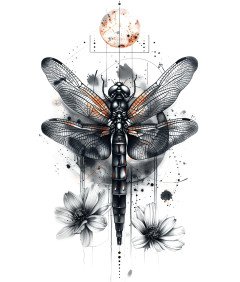 Zestaw 6 Arkuszy Tymczasowych Tatuaży Ważki i Motyle