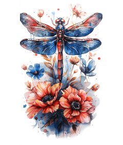 Zestaw 6 Arkuszy Tymczasowych Tatuaży Ważki i Motyle