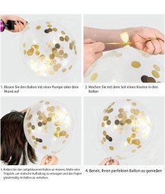 Zestaw Balonów Urodzinowych Czarno Złoty Baner Happy Birthday Balony