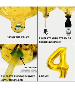 Zestaw Dekoracji Urodzinowych z Koparką Balony Budowlane 4 Urodziny Chłopca