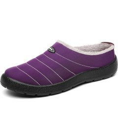 Kapcie Zimowe Unisex Ciepłe z Pluszową Wyściółką Fioletowe Rozmiar 41