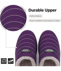 Kapcie Zimowe Unisex Ciepłe z Pluszową Wyściółką Fioletowe Rozmiar 41