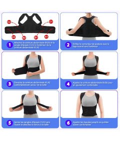 PAHOM Korektor Pleców Pas Podtrzymujący Postawę Unisex Oddychający M