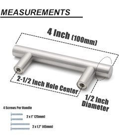Uchwyty do Szuflad ze Stali Nierdzewnej Zestaw 5 Sztuk Srebrne